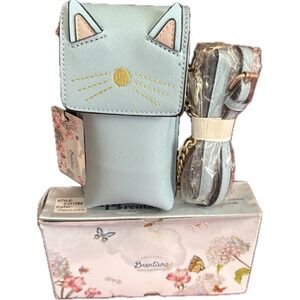 Brentano Periwinkle Blue Cat Crossbody Phone Bag NWT‎